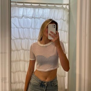See-through festival crop top